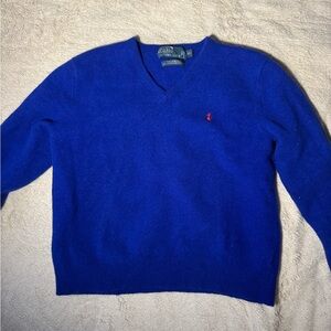 Polo by Ralph Lauren Blue V-Neck Sweater